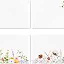 Crisky 120 Pack Wildflower Table Place Cards Blank Seating Place Name Cards for Wedding, Parties, Dinner, and Special Events, 2 x 3.5 Inches