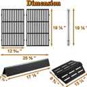 Genesis E-330 Grill Parts Replacement for Weber Genesis 4 Burner E-310 330 E330 E310 S330 S-330 EP310 EP330 Weber 7524 Grates 7620 7621 Flavorizer Bars 62753 Sear Burner Tube 65505 Heat Deflectors