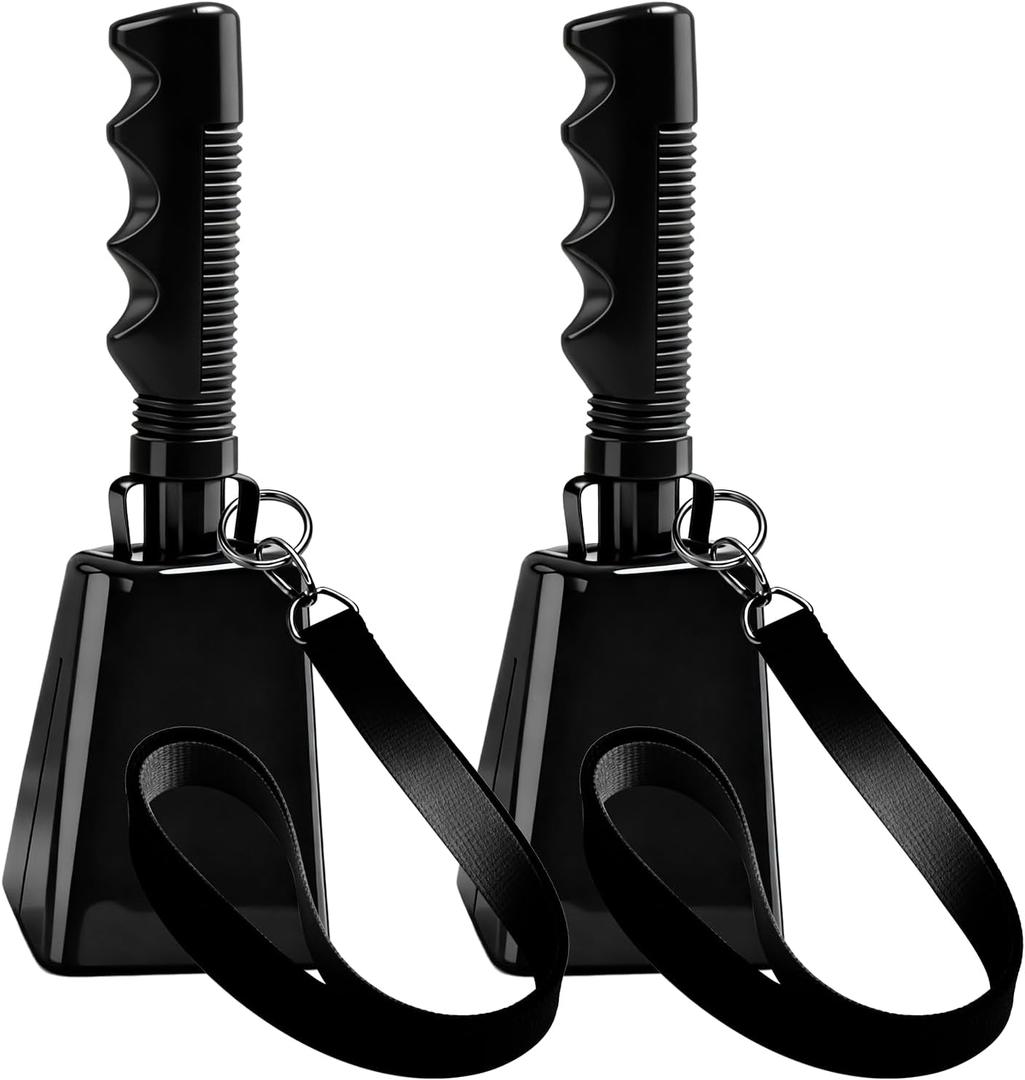 10IN Cow Bells with Wrist Strap Large Cheering Cowbells for Sporting Events Solid Metal Noise Makers Hand Bell Chimes for Football Games, School Parties, Graduations, Percussion Musical Instruments
