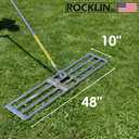 Rocklin Lawn Leveling Rake | Levelawn Tool | Level Soil or Dirt Ground Surfaces Easily | 48 x 10 Ground Plate | 78 Extra Long Handle | Stainless Steel (48 Inches)