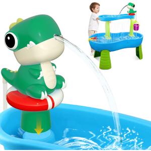 Litand Dinosaur Water Table Pump Continuous Flow  Rechargeable Battery Powered Water Pump for Water Table Accessories  Summer Outdoor Water Play Toys (Green)