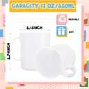 SiliFine 24 Pcs Plastic Mugs with Handle 12 oz Unbreakable Plastic Coffee Mugs Reusable Plain DIY Coffee Cups for Graduation Party Home Restaurant (White)