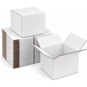 9x9x9 White Shipping Boxes, 25 Pack Easy Assembly, Sturdy ECT 32 Corrugated Cardboard Boxes for Packaging & Mailing, Perfect for Small Business & E-commerce