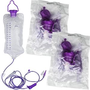 VWJ Enteral Delivery Gravity Bag Set, 1200ML Gravity Feeding Bag, Disposable Enteral Nutrition Bag, Large Bore - Health Care Aids
