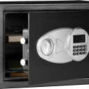 Amazon Basics Steel Security Safe and Lock Box with Electronic Keypad - Secure Cash, Jewelry, ID Documents, 0.5 Cubic Feet, Black, 13.8" W x 9.8" D x 9.8" H