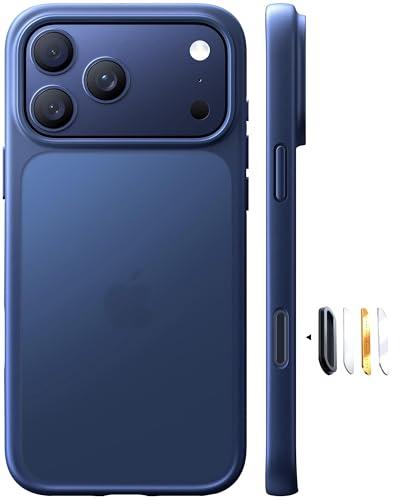 TORRAS for iPhone 17 Pro Case, Beyond Military-Grade Protection, Camera Control Button, DIY Buttons, Translucent Matte Slim Thin Shockproof Hard Back Anti-Scratch case for iPhone 17 Pro, Deep Blue