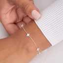 Bracelets for Women 14K Gold Silver Plated Ring Bracelet Hand Chain Dainty Evil Eye Heart Clover Daisy Cubic Zirconia Stackable Link Chain Hypoallergenic Body Jewelry Cute Trendy Gifts