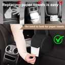 Car Tissue Holder, Soft Hanging Vehicle Backseat Headrest Tissue Box Cover for Roll Paper, Automotive Napkin Holder Paper Organizer to Keep Car Tidy, Universal for Truck SUV Sedan (Coffee)