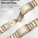 Titanium Band Replacement Compatible with Apple Watch Band Ultra 3 Ultra 2/Ultra 49mm,iWatch Series 11/10 46mm,9/8/7 45mm,SE3/SE2/SE/6/5/4 44mm,3/2/1 42mm, Titanium Watch Band, Champagne Gold