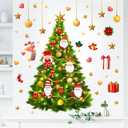 Kiddale Christmas Wall Decals,Removalble Santa Claus Christmas Tree Wall Stickers for DIY Home Dcor