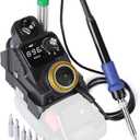 WEP 937D-I 3 Cordless Soldering Iron Kit Compatible with Milwaukee 20V/18V Battery, with Integrated Iron Holder, Digital Display, 6 Soldering Tips, Adjustable Temperature, Auto Sleep & Shutdown
