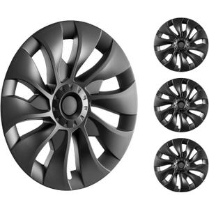 VEVOR Wheel Rim Cover Hubcaps, 18 in, 2017-2023 Model 3 Fully Fit Hubcap with Snap, Guard Tape & Valve Nozzle Hole, ABS & PC Hubcap with High Rigidity & Less Wind Drag, Fits for All Weather Use