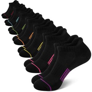 Heatuff 7 Pairs Womens Ankle Socks Athletic Cushioned Anti-Blister Running Low Cut Socks with Tab