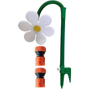 Crazy Daisy Sprinkler, 360 Rotating Dancing Flower Water Sprinkler, Decorative Watering Tool, Easy Hose Connection, Sturdy Material, 76cm, for Gardening (White)