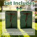 2-Pack 72-Gallon Reusable Yard Waste Bags with Gloves Heavy-Duty Dustpan-Style Lawn & Garden Bags with Handles, Foldable, Standable Leaf Collector for Leaves, Grass, Branches, and Outdoor Debris