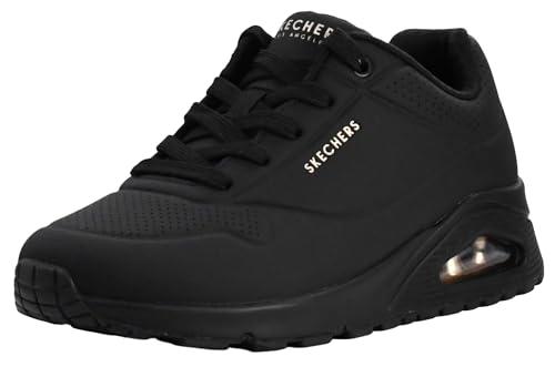 Skechers Women's Uno-Stand on Air Sneaker, Black/Black, Size 9