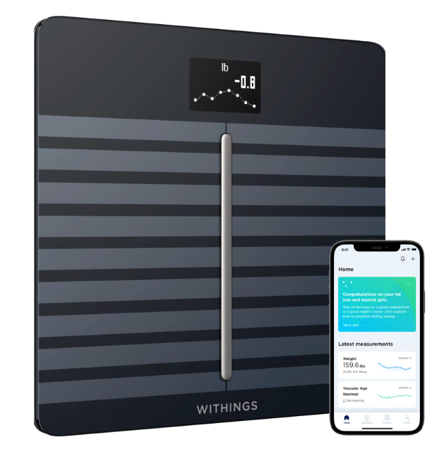 Withings/Nokia Body Cardio – Heart Health & Body Composition Digital Wi-Fi Scale with smartphone app, Body Black