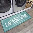 Laundry Room Rug Runner Non Slip Laundry Mats Mudroom Runner Farmhouse Kitchen Floor Mat Bathroom Laundry Room Decor Accessories(Teal, 20 X 47 inch)