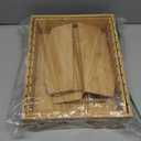 Bamboo Lid Holder Food Container, Kitchen Organizer with 5 Adjustable Dividers, Cabinet Organizer for Food, Kitchen Gadget, Container Lids (2pcs)