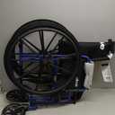 Drive Medical Blue Streak Lightweight Wheelchair, Footrests, 18" Seat | Portable Folding Wheelchair Features Desk Arms, Durable Steel Frame and Swing-away Footrests for Easy Transport and Storage
