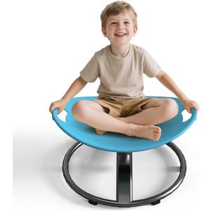 Spinning Chair for Autistic Kids - Sensory Spinning Chair with Safety Handle & Non-Slip Design Sensory Toys for Kids with Autism(Blue)