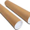 2 Pack Mailing Tubes with Plastic Caps ,Size 3"x16" Durable Mail kraft paper tube Secure Transport - Versatile Poster Storage