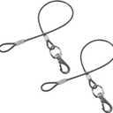 Chew Proof Dog Leash - 2Pack Metal Cable Lead,No Tangle Multiple Dog Leashes for Small and Medium Dogs- Heavy Duty Leash Extender for Collars & Harnesses(2 Pack Black, 20in/50cm)