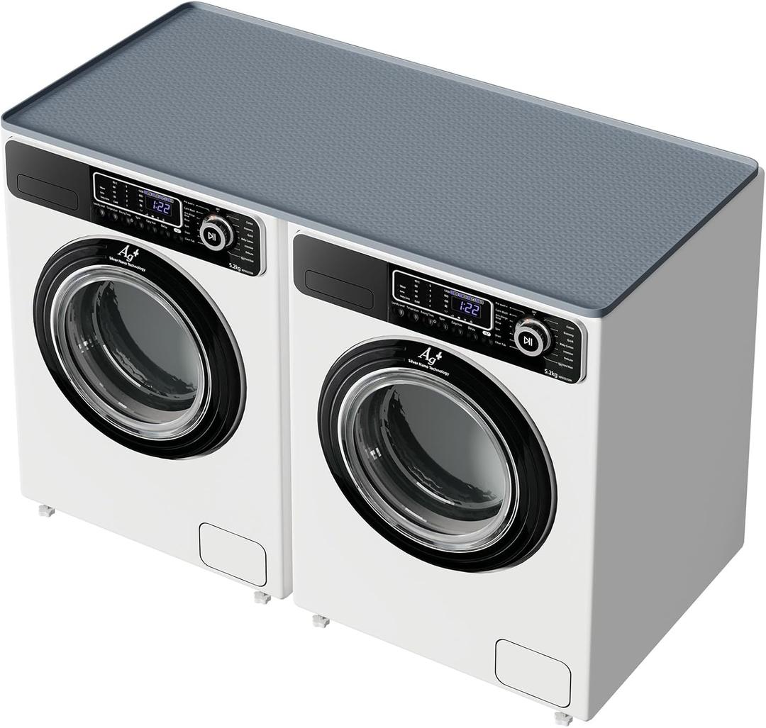 SUBEKYU Washer and Dryer Covers for The Top,Washer Dryer Countertop,Laundry Countertop with Edge Rails,Washer and Dryer Covers for the top,Laundry Room Organization and Storage