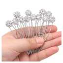 Crystal Bridal Hair Pins Clips Wedding Hair Accessories Hair Set Jewelry With Rhinestone For Brides and Bridesmaids Set Of 12 (Silver)
