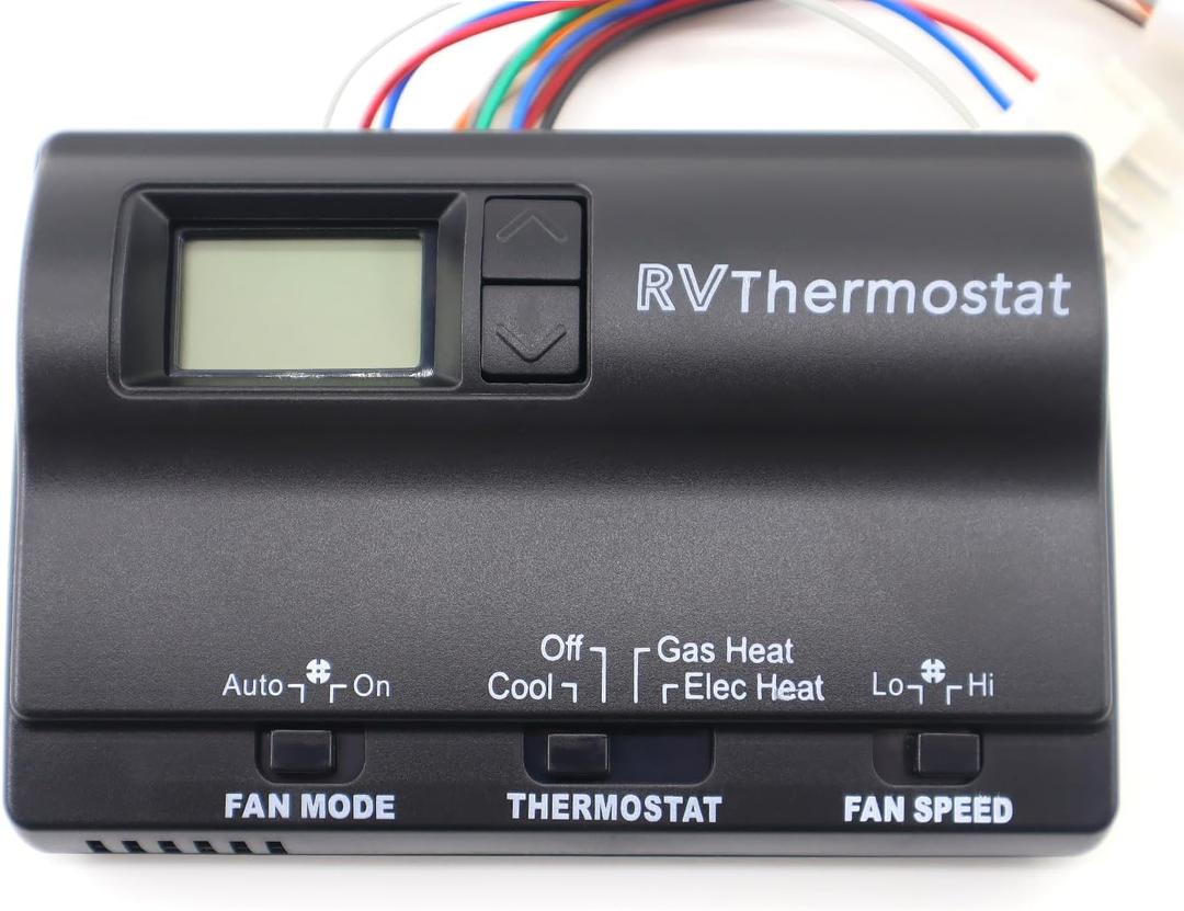 6536A3351 Digital Thermostat Compatible with Coleman-Mach Two-Stage Digital Thermostat for Heat Pump & Gas FurnaceWall-Mounted Black 12 Wires