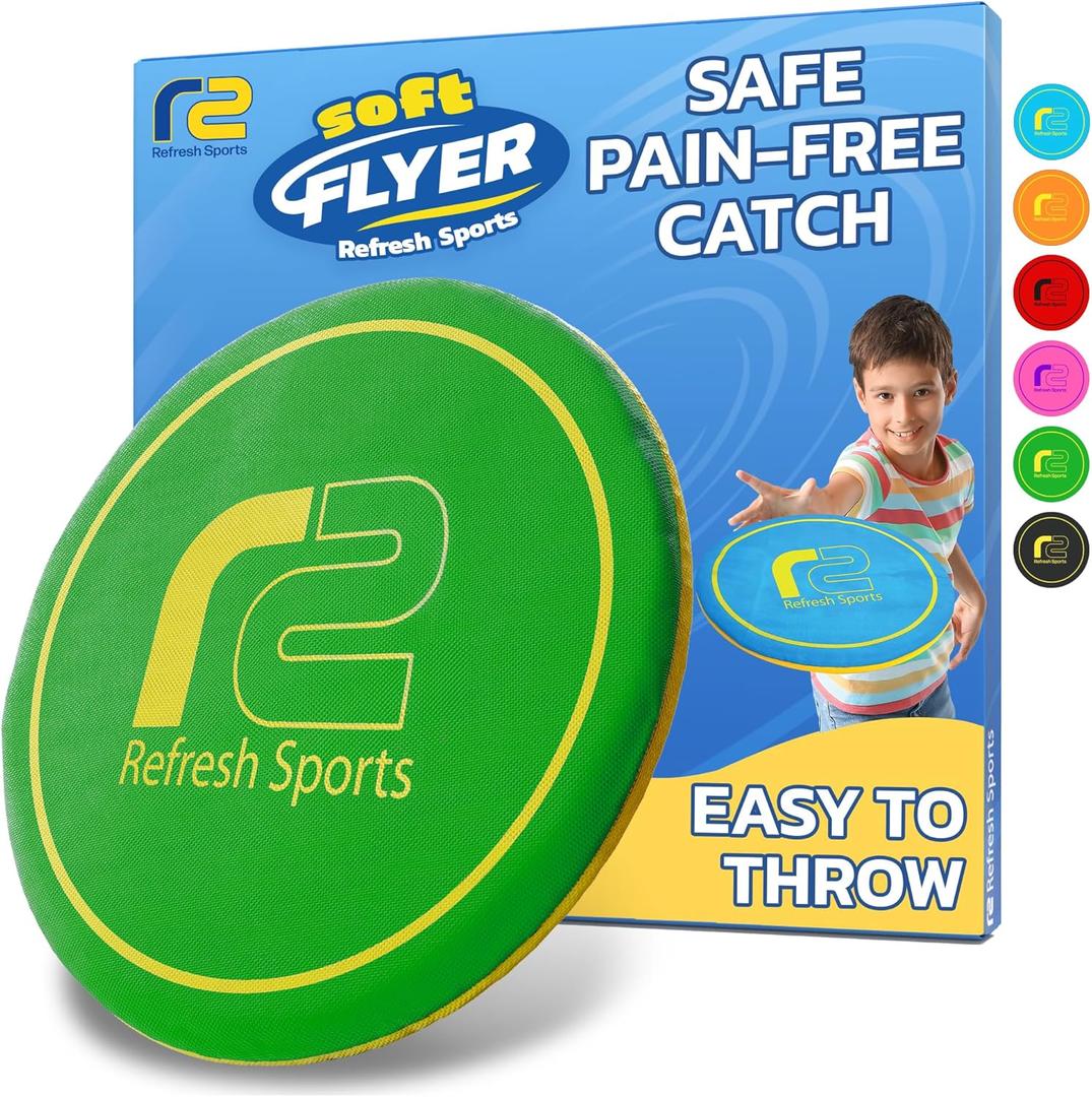 Soft Flying Disc  Fun Outdoor Toy for Kids, Teens & Adults  Easy to Catch - Fun Christmass Gifts for Kids - Pool & Beach Games  Holiday Present Stocking Stuffer for Boys & Girls Ages 3 4 5 612+ (Green)