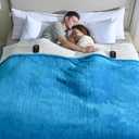 Heated Electric Blankets - Soft Flannel Heating Throw Electric Blanket with 6 Heat Settings King Size 100"  90" Teal - Velvet & Sherpa
