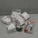 Ktinnead 31 Pcs Christmas Village Sets, 6 LED Lighted Wooden Snowy Village Houses with Xmas Trees and Mini Christmas Figurines, Desktop Winter Rustic Ornaments for Home Party Holiday Table Decor