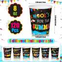 Qinyoung 120 Pcs School's out for Summer Cups End of Year Party Decorations 8 oz Disposable Drinkware 6 Designs for End of Academic Year Last Day of School 2026 Classroom Celebration (EXP 08/26/26)