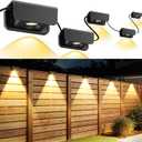 Fence Lights Outdoor, 10 Pack Deck Light with Wire, IP65 Waterproof Warm White Step Lights Outdoor for Stairs, Step, Wall, Yard, Porch, Garden, Patio, and Pathway