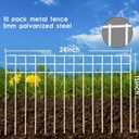 24x15-inch No Dig Animal Barrier Fence, 10 Pack White Dig Protective Fence with 1.5 inch Spike spacing, Dog/Rabbit/Groundhog Underground Defence, for Outdoor Garden Patio