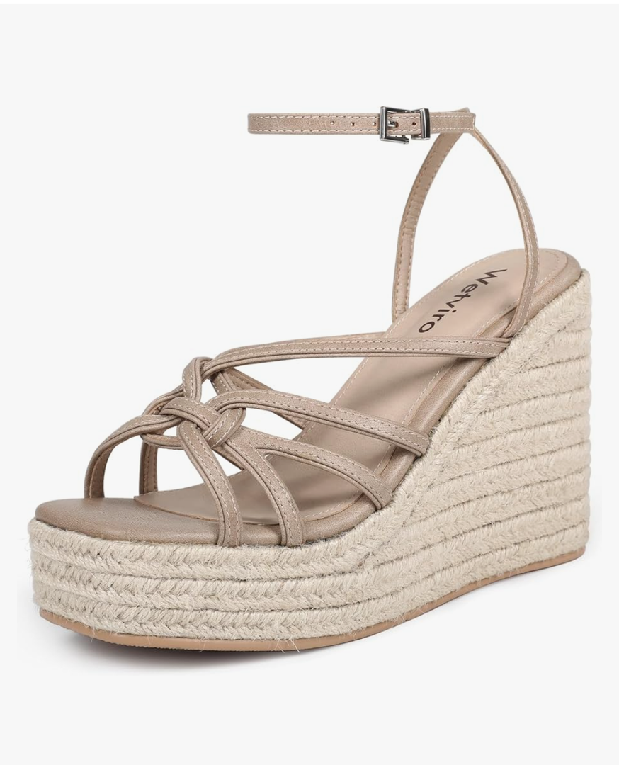 Women's Espadrille Wedge Sandal Casual Summer Square Toe Strappy Platform Sandal for Women,8