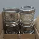 Ball Wide Mouth Quilted Crystal Jelly Jars with Lids and Bands, Used for Canning, Pickling, Juice, Jam, Jelly, Quarter Pint Size (4 Ounce (Pack of 6))