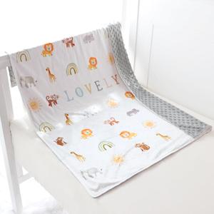 Baby Blanket for Unisex Boys Girls, Ultra Soft Nursery Minky Blankets for Crib and Stroller with Dot Backing, Lovely Neutral Baby Gifts for Infant Newborn Toddler, 30 * 40 inch, Animal