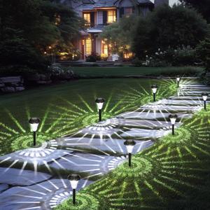 Solar Pathway Lights Outdoor Waterproof, 8 Pack 6500K Solar Garden Lights with Auto On/Off, Bright Outdoor Garden Decor for Yard Patio Walkway Lawn Landscape, Cold White