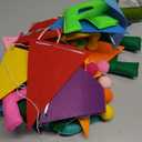 Pre-Strung Happy Birthday Banner, Felt Ball Garland HAPPY BIRTHDAY Garland, Rainbow Decorations Decor Party Pennant, Multicolor Bunting String Triangle Flags Bulk Rainbow Bunting (Colorful)