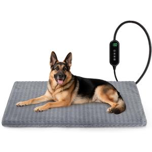 Cat Heating Pad, Waterproof Heated Cat Dog Bed with Adjustable Temperature & Timer, Electric Pet Mat for Indoor Cats Dogs, Chew Resistant Steel CordExtra Large : 47"x28" Gray