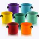 7 Gallon Grow Bags, 7 Pack Colorful Fabric Plant Pots with Handles for Garden and Outdoor Planting