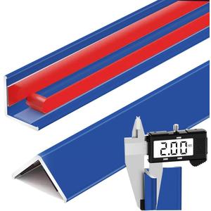 4 Pcs Aluminum Angle Corner Guards, 1" x 1" x 39.4" Metal Wall Corner Protector L-Shaped Molding Trim for Wall Door Frame Cabinet Protection Decoration, 2 mm Thickness, Blue