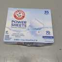 ARM & HAMMER Power Sheets Laundry Detergent, Fragrance Free, No Dyes or Perfumes, Lightweight and Travel-Friendly, 35 Count, Up to 70 Small Loads