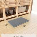 tchdio Waffle Bath Mat Rug, Super Absorbent Non Slip Bath Mats for Bathroom Mat Ultra Soft Bathmat Machine Washable Bathroom Rugs with Tassels, Bath Rugs Beside Tub, 17" x 24" (Dark Grey)