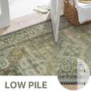 GENIMO Runner Rug 2x10 Non Slip Machine Washable Vintage Hallway Runner Rugs, Low Pile Lightweight Mat for Living Room, Entryway, Bedroom, Kitchen and Corridor, Distressed Sage