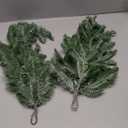 Watayo 2 Pcs Artificial Christmas Snow Teardrop Swag, 23" Faux Snow Flocked Norfolk Pine Teardrop Door Swag, White Frosted Real Touch Pine Wreath Staircase Swags for Xmas Door Mantle Fireplace Decor