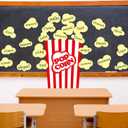 25 Pcs Various Popcorn Stickers Bulletin Board Self Stick Accents Adhesive Fake Decorations for Teacher Blackboard Chalkboard Wall Elementary Kindergarten Decor