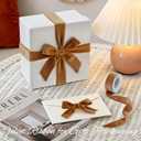 2 x Christmas Ribbon for Gift Wrapping - Khaki Velvet Ribbon 3/8" * 10 Yards - Vintage Christmas Ornaments Decor Bows Making - Christmas Tree Ribbon